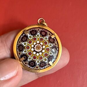 Gold and Multicolor gypsy Pendant